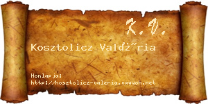 Kosztolicz Valéria névjegykártya