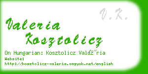 valeria kosztolicz business card